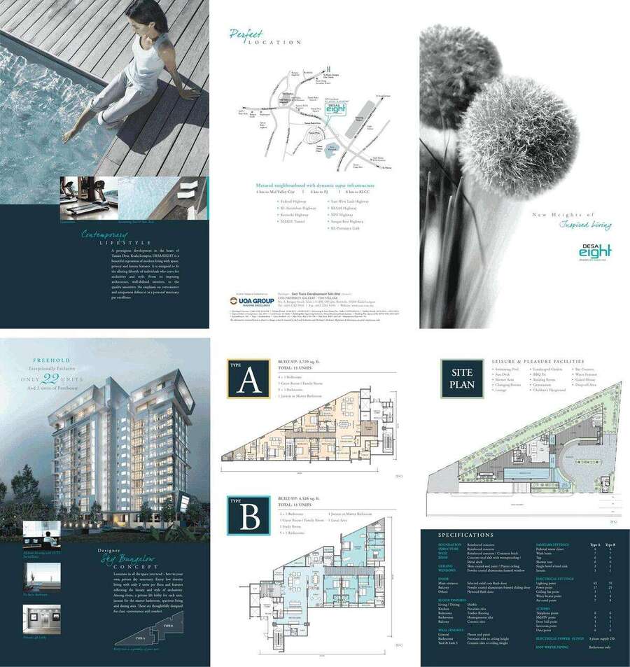 Desa Eight floor plan sheet from official brochure