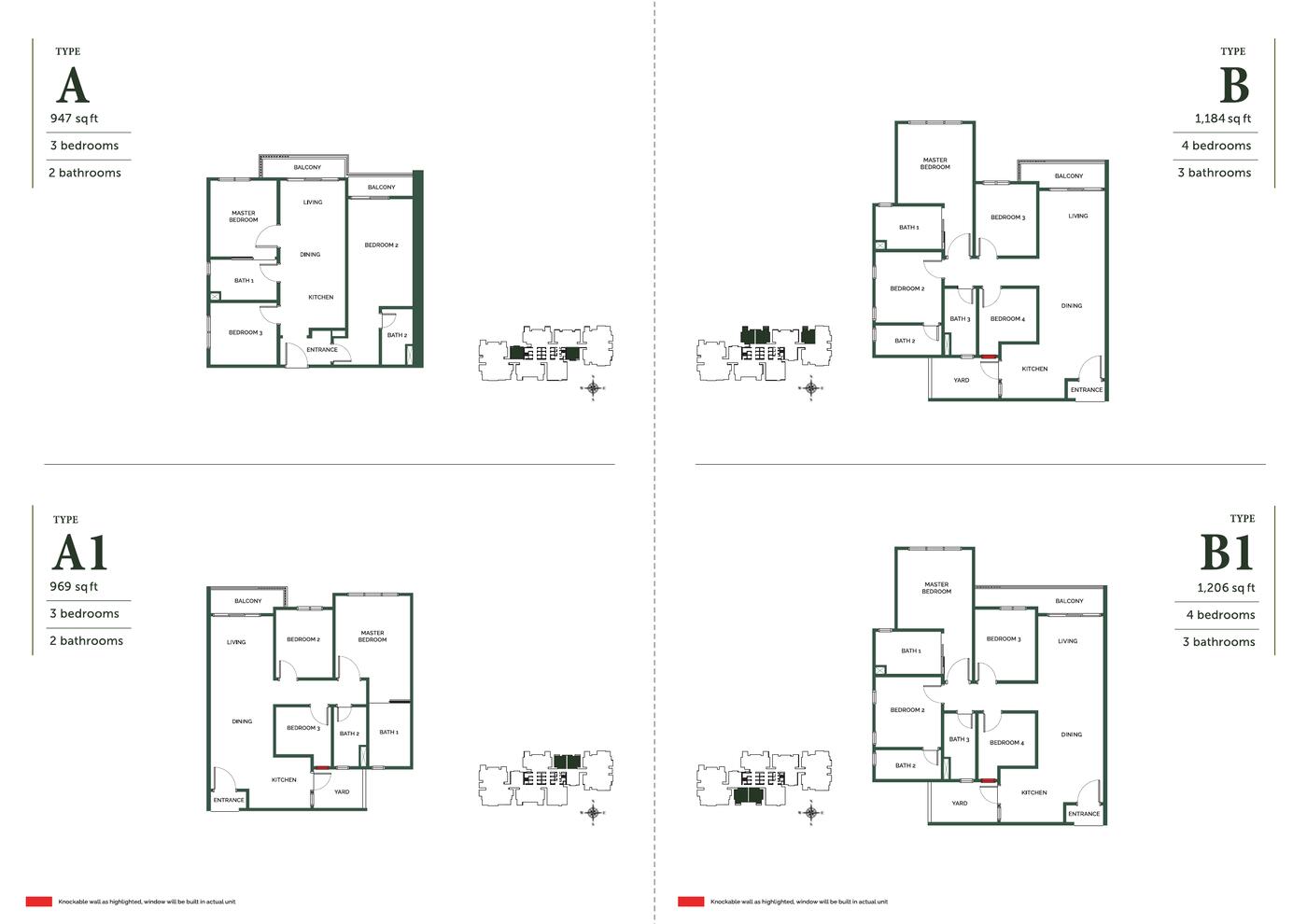 The Goodwood Residence floor plan sheet from official brochure