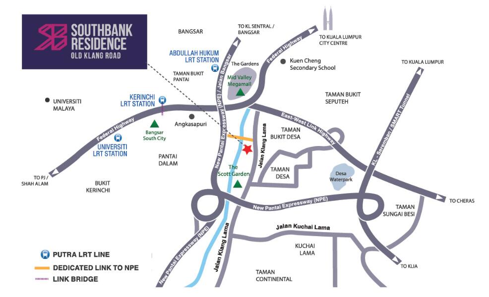 Southbank Residence location map from official brochure